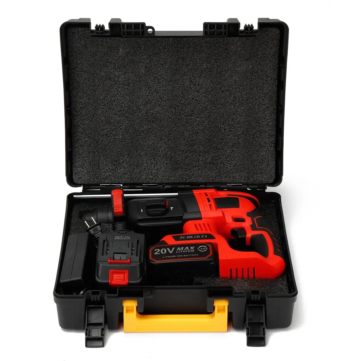220V 20 мм 3 функции электрический перфоратор 20V с 1/2 шт. 2.6Ah Li ion аккумулятор Батарея аксессуары Ударная дрель Мощность дрель электрическая дрель