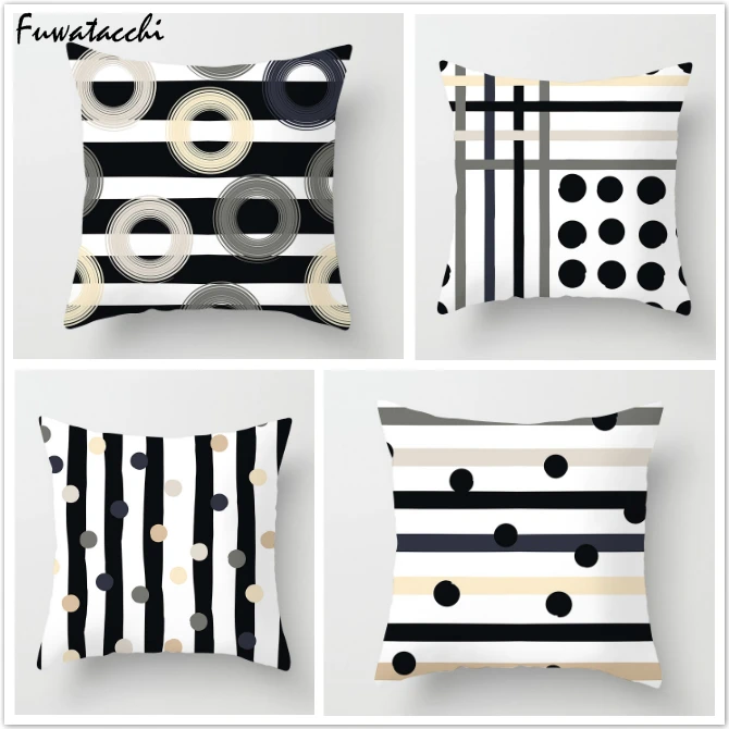 Чехол для подушки Fuwatacchi с геометрическим рисунком наволочка принтом бесконечной