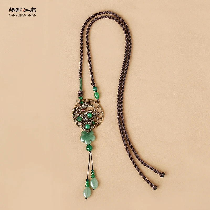 Свитер цепи длинный Национальный Ветер весенняя одежда аксессуары кулон платье