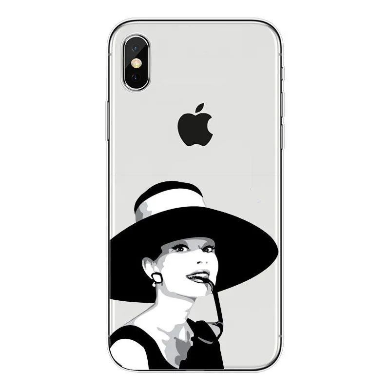Одри Хепберн Мэрилин Монро caso de telefone мягкий прозрачный Силиконовый ТПУ Coque Capa para