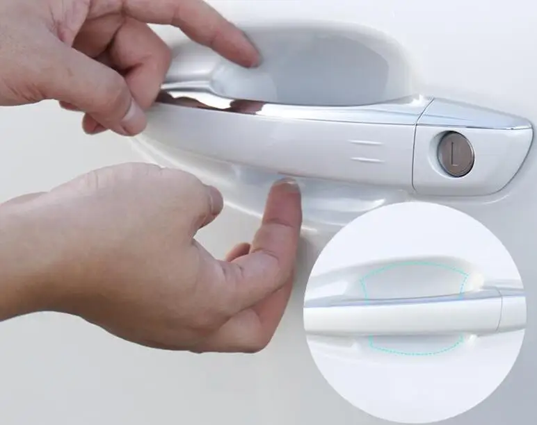 Новинка 2019 наклейки на дверные ручки автомобиля защитная пленка для Kia Rio K3 ford focus 2