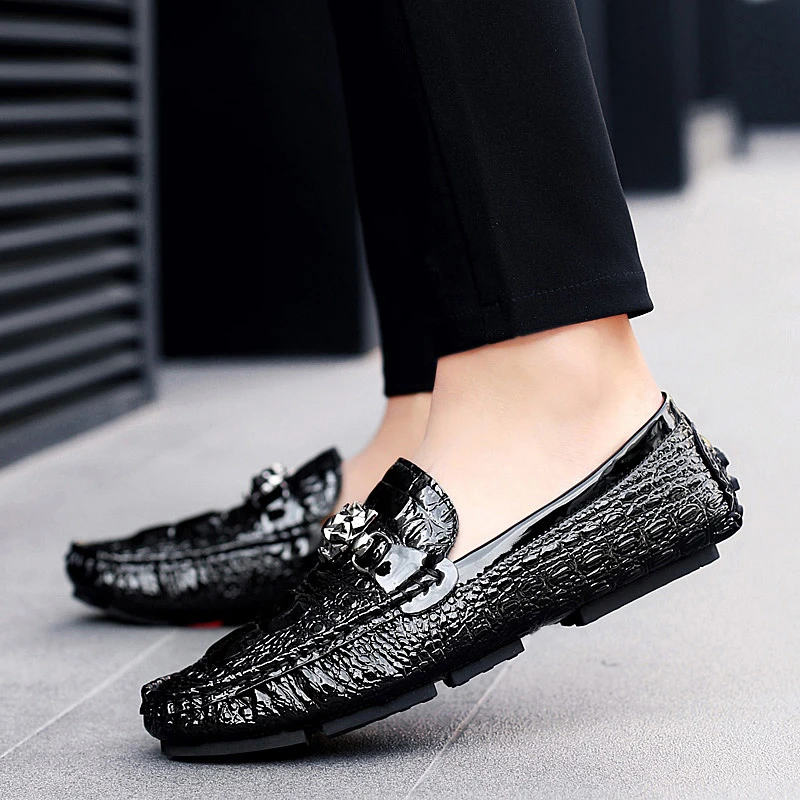 Men's moccasins leather loafers driving shoes luxury outdoor men's non-slip breathable sets of feet casual | Обувь