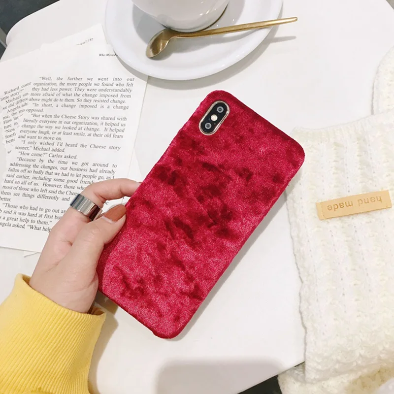 Красный отражающий бархатный чехол для телефона для iphone 6 6s 7 8 Plus зеленый все включено анти-осень мягкий чехол XS Max XS XR X - Цвет: Red