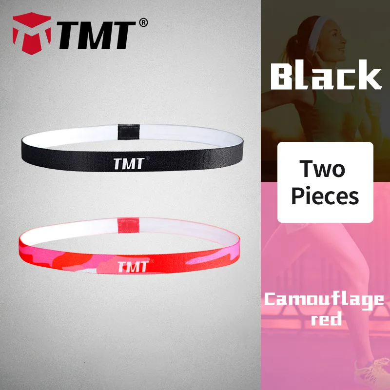 BLACK RED TMT силиконовая Нескользящая спортивная повязка на голову эластичная повязка на голову подкладка Sweatband лента для волос при занятиях йогой для тенниса баскетбола бег тренажерный зал-унисекс - Цвет: BLACK RED