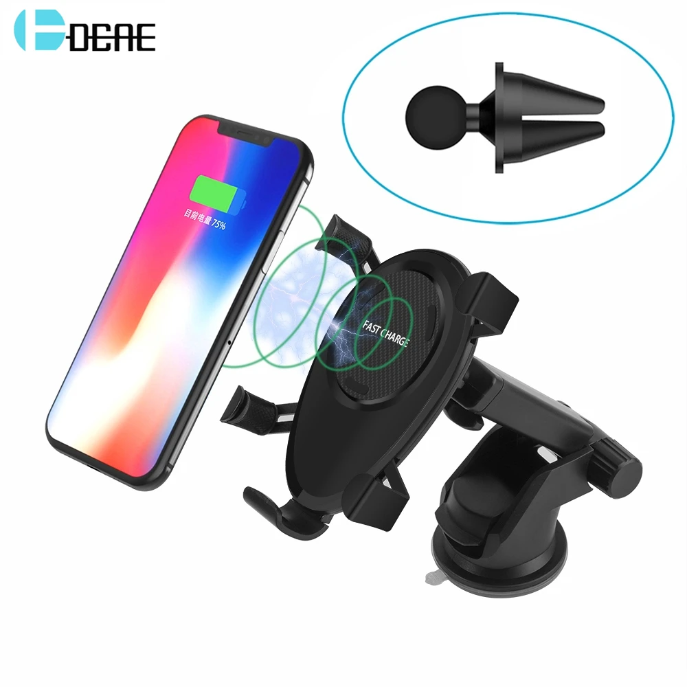 DCAE автомобильное крепление Qi Беспроводное зарядное устройство для iPhone XS MAX XR X 8 Plus