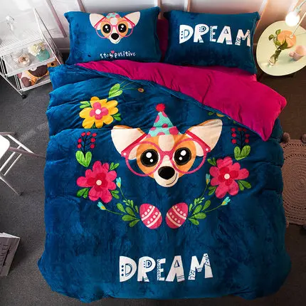 Design 15 Комплект из кораллового флиса с рисунком, теплые зимние утепленные фланелевые простыни, теплые пододеяльники, FL бархатные постельные принадлежности, простыня - Цвет: Design 15