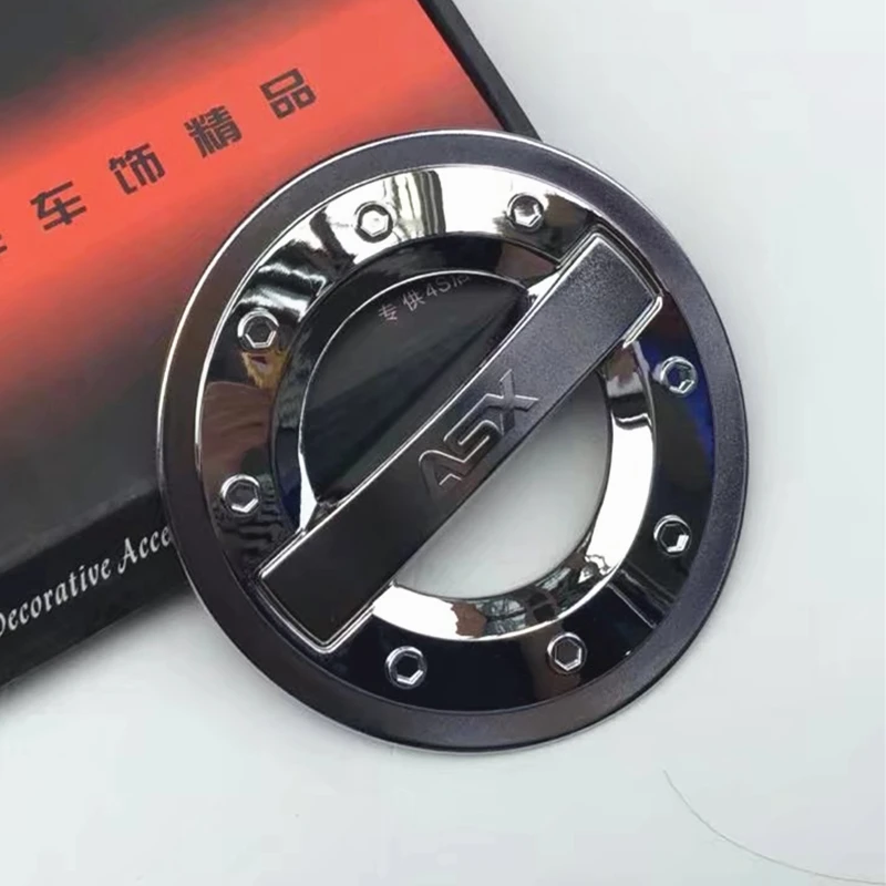 

ABS chrome fuel tank cover for MITSUBISHI ASX 2013 14 15 16 plastic plating car-styling fuel cap protective trim cover Stickers