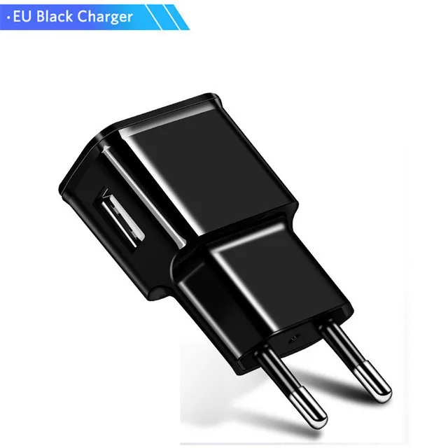 Only Black Charger 5V 2A штепсельная Вилка USB Зарядное устройство адаптер и синхро-адаптер длиной 1 м/2 м/3 м Micro USB кабель для передачи данных для samsung Galaxy S4 S7 A6 A10 A2 Core J4 J7 Android телефон - Цвет: Only Black Charger