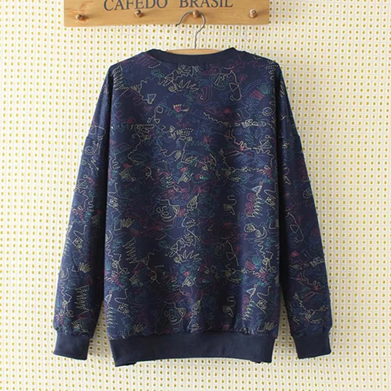 Толстовка Женская повседневная с длинным рукавом и принтом в горошек большого