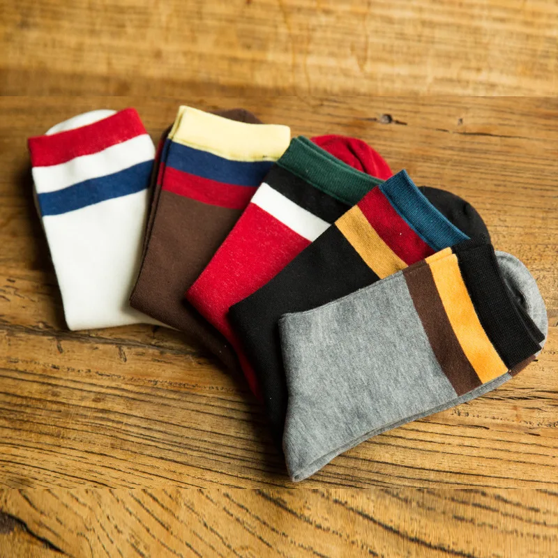 10 Пар/лот Новых людей в середине трубки носки моды шить вверх и вниз по ширине два