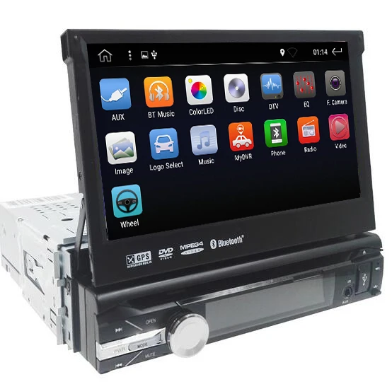 Универсальный 1 din Android 8 четырехъядерный автомобильный dvd плеер GPS Wifi BT Радио 2 Гб