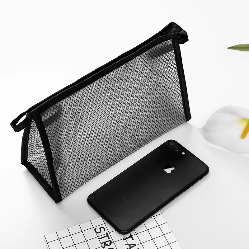 

Transparent Grid Cosmetic Bag Large Capacity Shower Wash Toilet Bag Organizer Pouch Portable Travel Bags For Women