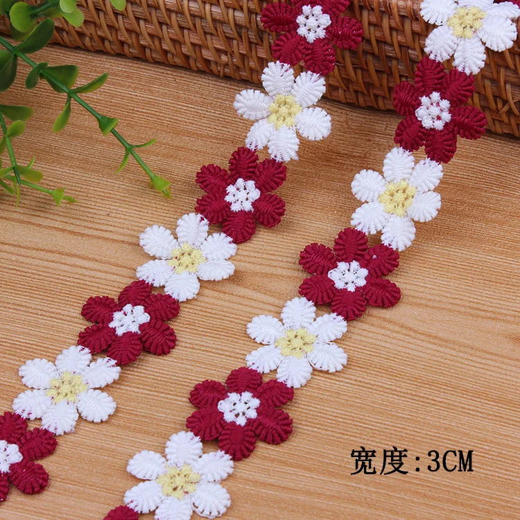 

40Yards Colorful Embroidered Lace Trim Flower Lace Appliques Sewing Foot Dentelle Diy French Cord Lace Jewelry Hair Accessories