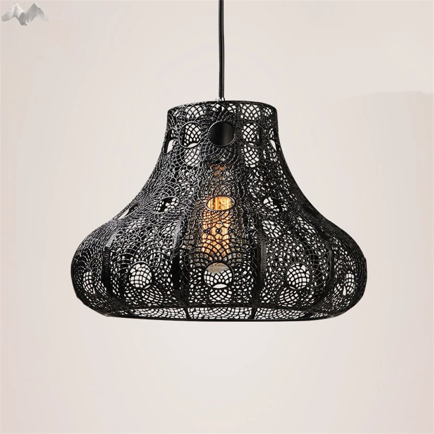 Скандинавский стиль Ретро Железный подвесной светильник с одной головкой полый