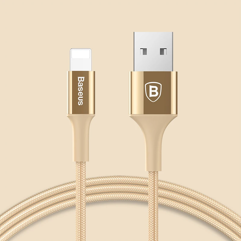 Gold Светодиодный светильник Baseus USB кабель для iPhone Xs, Xr, XS, Max, X 8, 7, 6, 6 S, iPad, кабель для быстрой синхронизации данных, зарядное устройство, провод, адаптер - Цвет: Gold