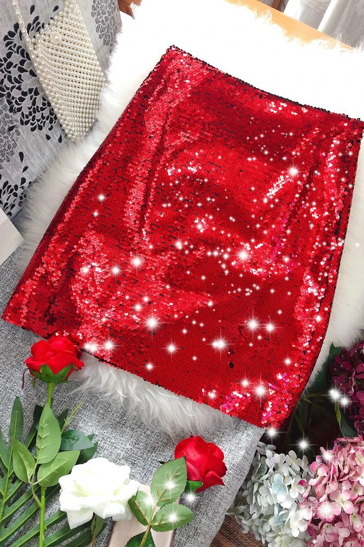 Cakucool Полный блестками блестящие мини-юбка с эластичной резинкой на талии