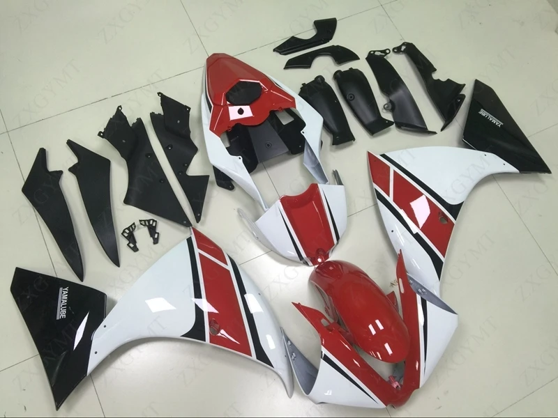 Обтекатель YZFR1 2012 - 2014 Красный Белый Черный пластик Обтекатели YZF R1 13 14 Пластиковые