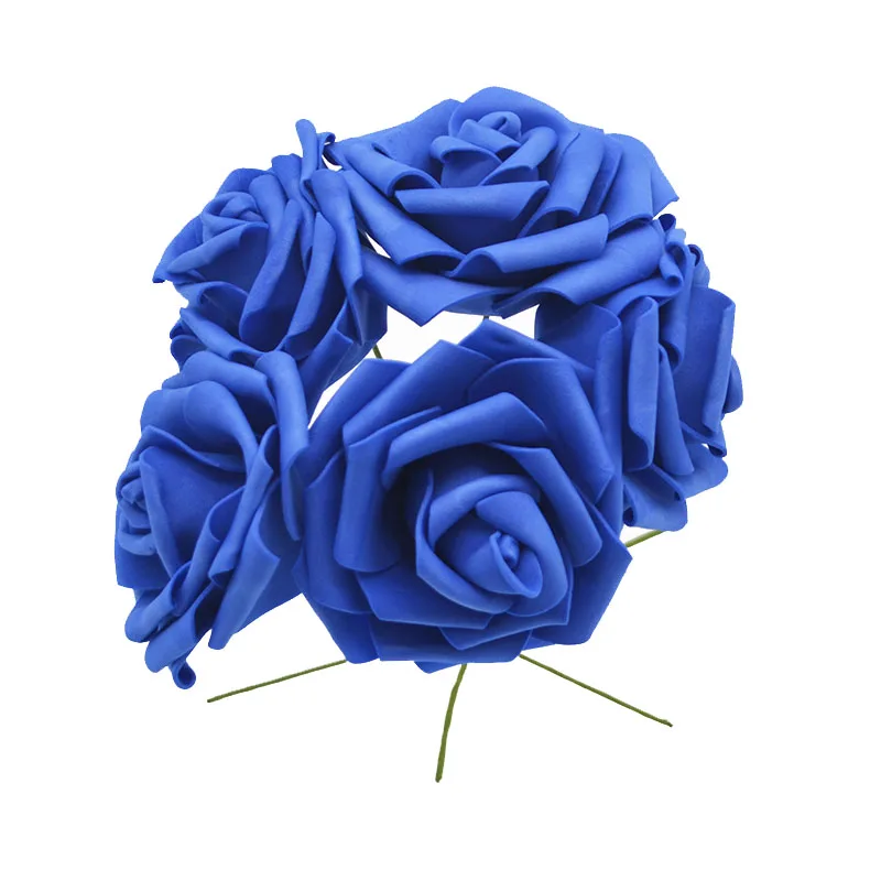royal blue 10 голов 8 см искусственная Роза PE цветочное Мыло DIY букет невесты венки для дома свадебные декоративные очаровательные цветы - Цвет: royal blue