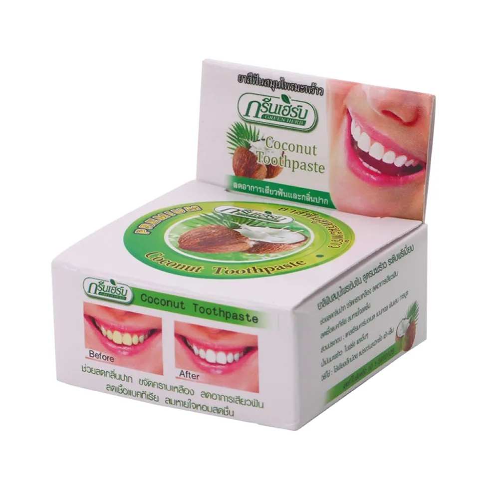 10 г Таиланд кокосовое зубная паста травяные гвоздики отбеливание зубов здоровья