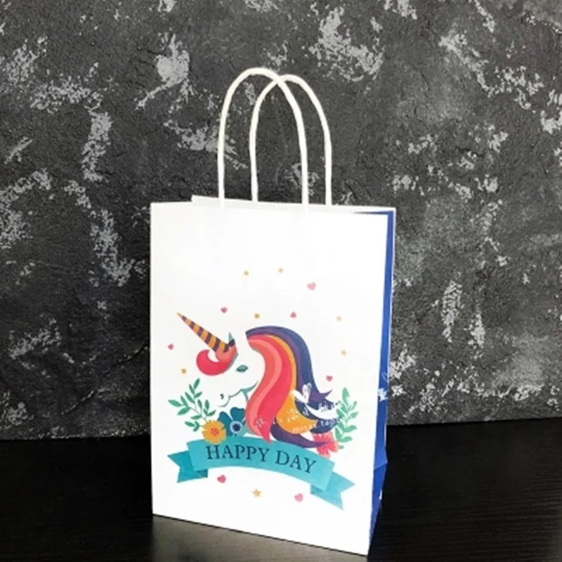 unicorn 6 шт. бумага единорога подарочная упаковка украшения для дня рождения Дети Единорог конфеты мешок с ручкой Единорог вечерние украшения - Цвет: unicorn