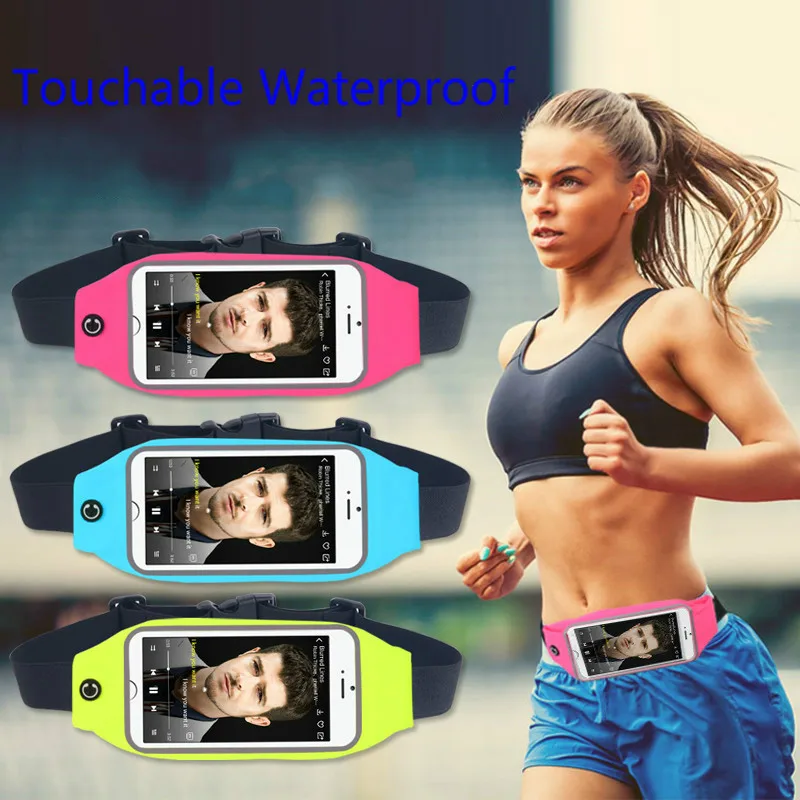 Женская Мужская Спортивная поясная сумка для экрана сенсорная