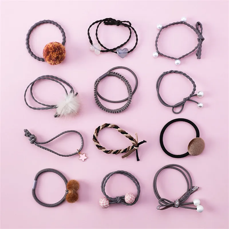 Резинка для волос с бантом 12 шт./компл. эластичная лента девочек держатель