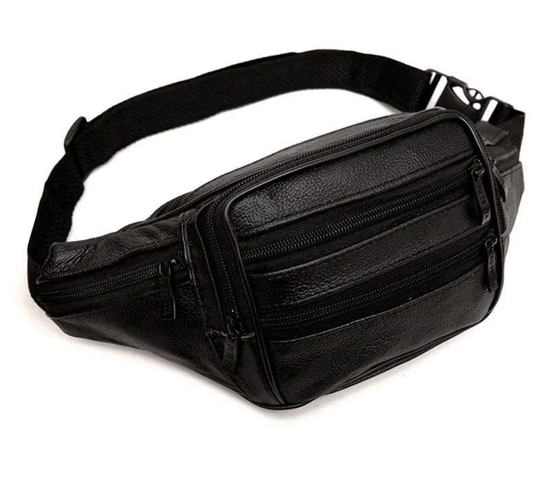 Мужские кожаные поясные сумки в стиле ретро водонепроницаемые Модные