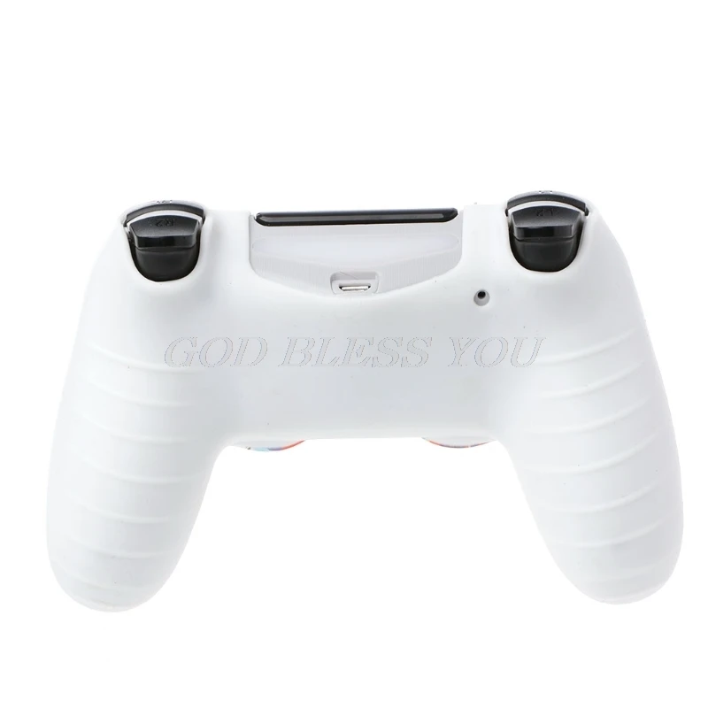 Многоцветный силиконовый чехол для Play Station Dualshock 4 PS4 DS4 Pro тонкий контроллер кожи+ 2 ручки для большого пальца