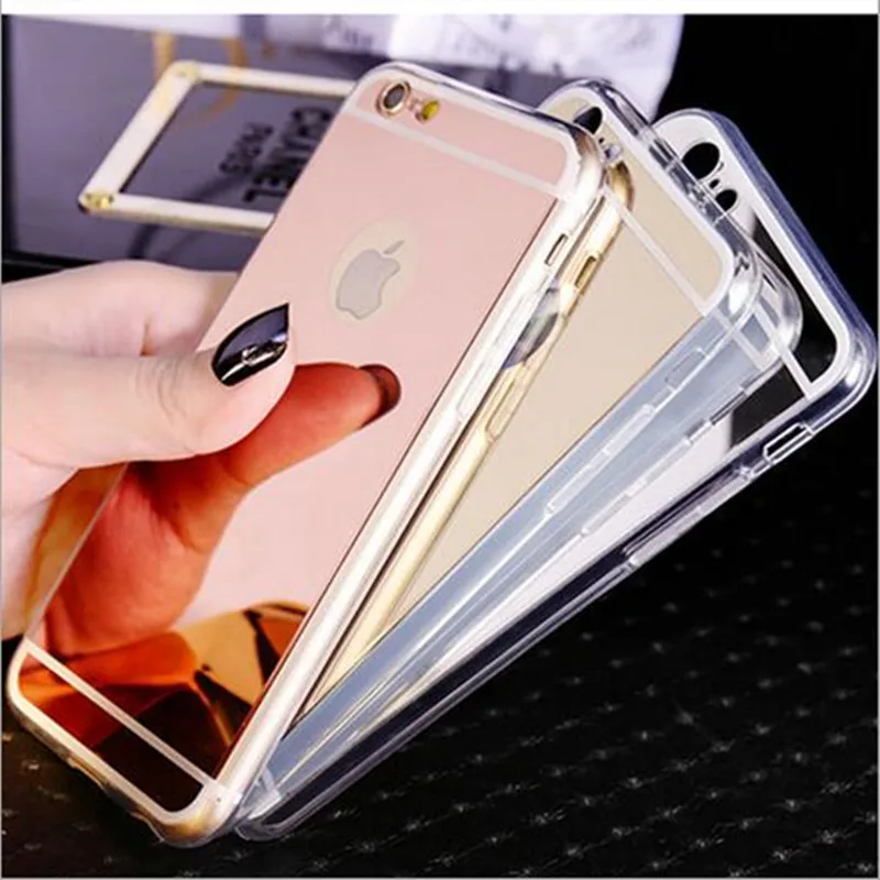 Модный роскошный зеркальный мягкий чехол из ТПУ для телефона iPhone X/10 5 5S SE 6 6S 6plus