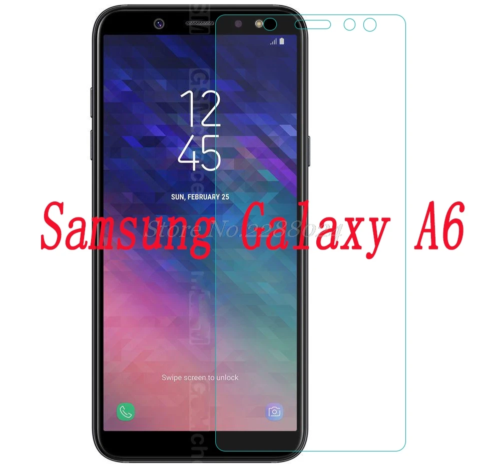 Закаленное стекло 9H для смартфона Samsung Galaxy A6 2018 Взрывозащищенная защитная пленка