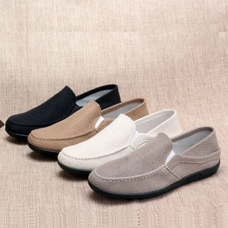 men Summer male Hemp Insole Fisherman Shoes Graffiti stripe Espadrille Casual Boy Canvas Driving Loafers Flats D11-28 | Обувь