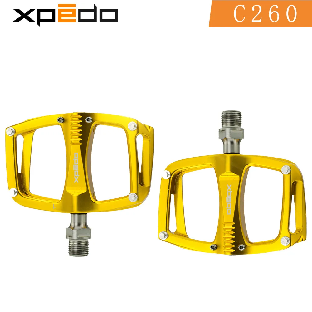 Wellgo xpedo C260 Mountain Road Bearing Sealed Aluminum Platform Pedals 195g/pair titanium spindle | Спорт и развлечения