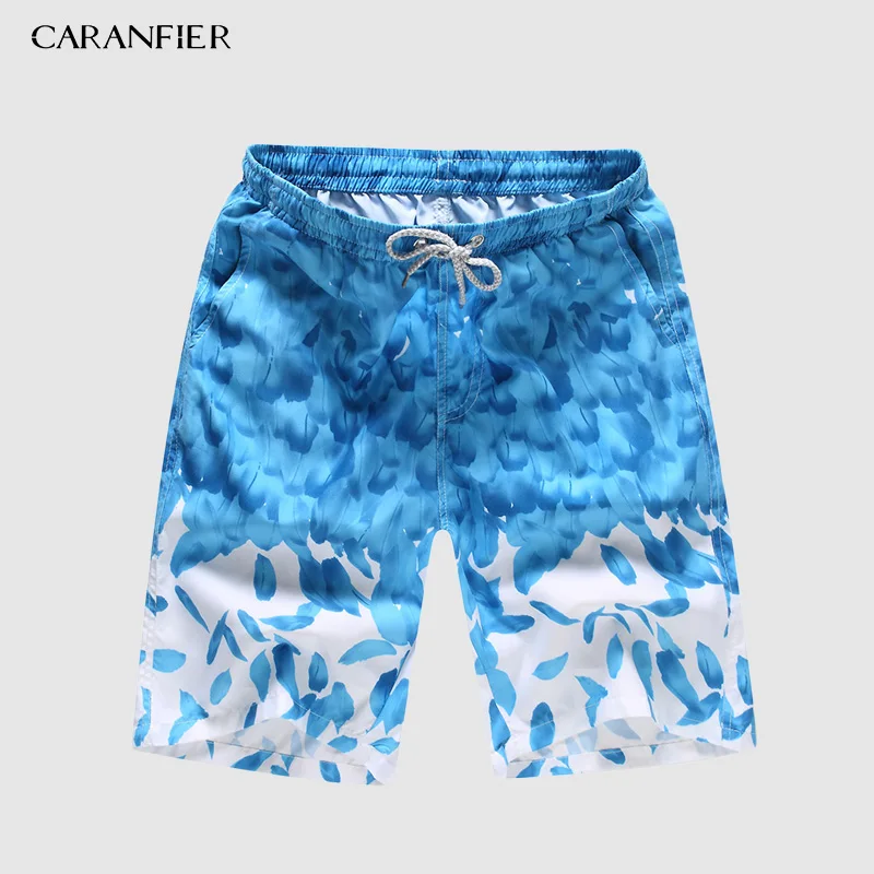 Light blue CARANFIER мужские спортивные шорты, пляжные шорты бермуды, шорты для серфинга, боксеры, плавки, купальные костюмы, купальники - Цвет: Light blue