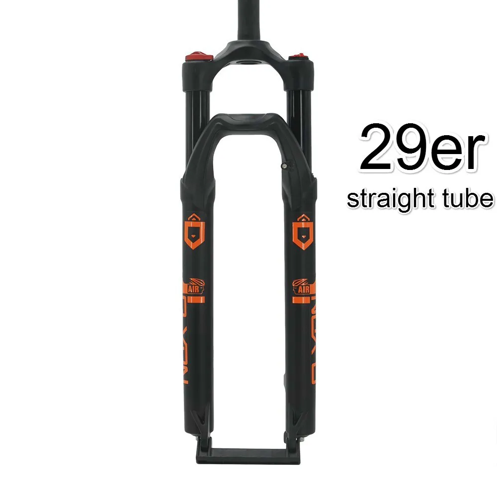 29er Straight Велосипедная вилка MTB 27,5 29 дюймовая подвеска вилка, замок прямой конический через ось QR быстросъемная Регулировка отскока черный - Цвет: 29er Straight