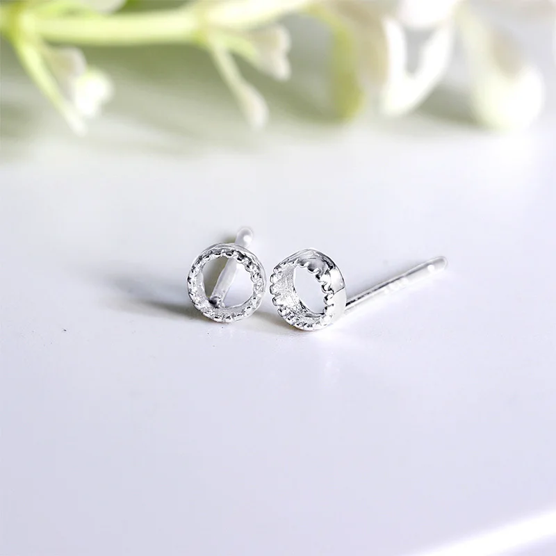 

Round Earrings 925 Sterling Silver Geometry Round Bead Simple Earring Chain Jewelry Boucle d'oreille