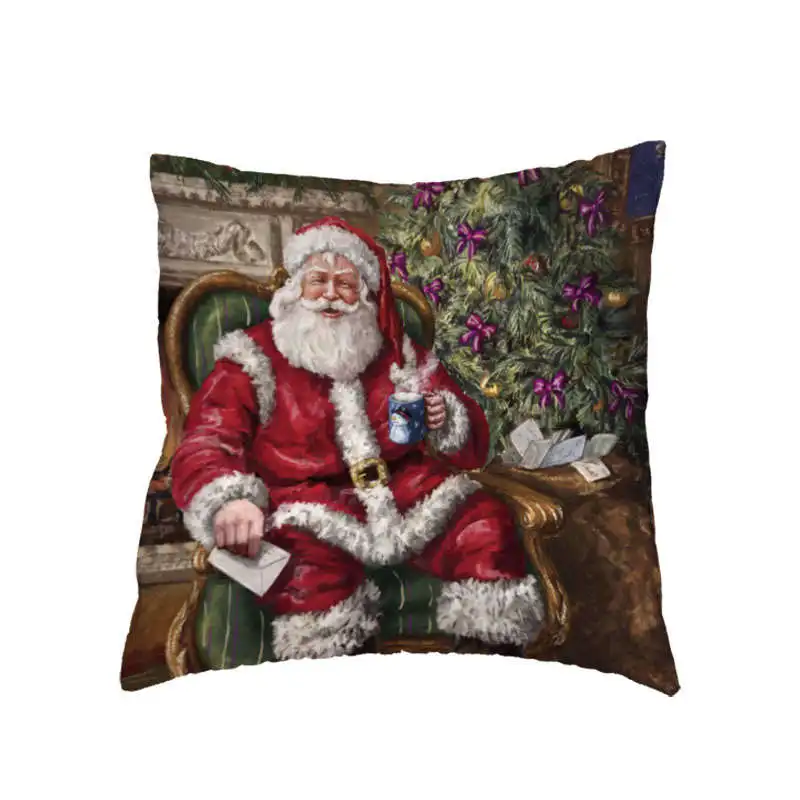 Наволочка из персиковой кожи Santa'S рождественский стиль дерево лестница