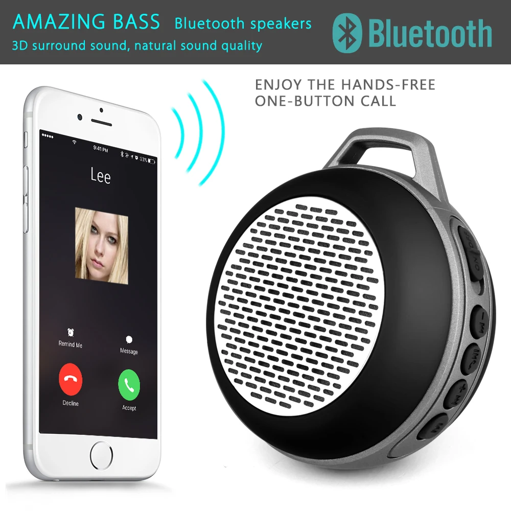 TOPROAD мини портативный Bluetooth динамик супер бас беспроводные стерео колонки