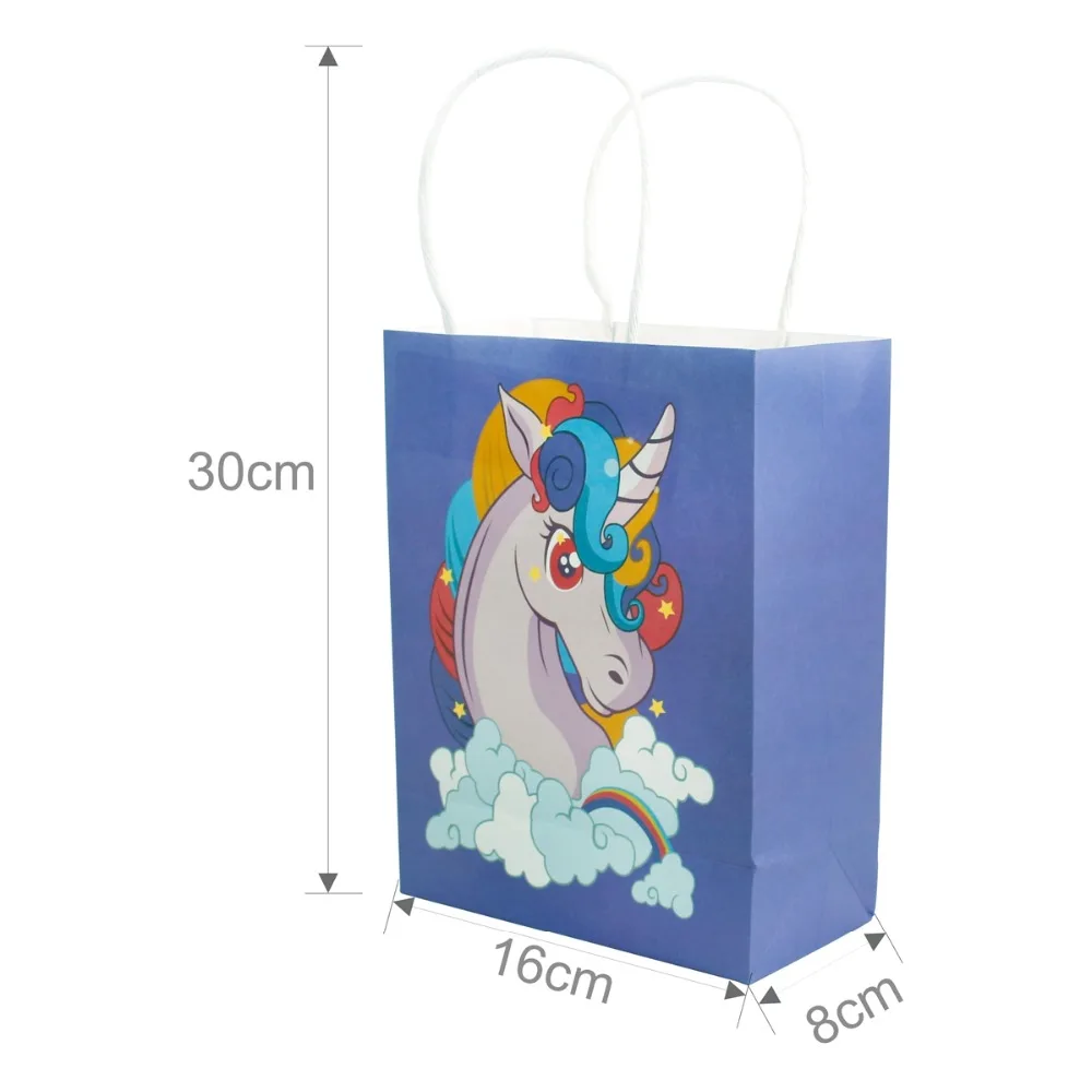 Футляр для единорога бумажный мультяшный мешок вечеринки в стиле Babyshower вечерние