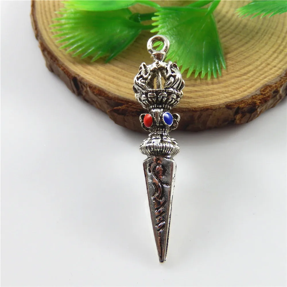 (2pieces)Male Dec Alloy Shadowbane Necklace Pendant Vintage Sword Creative Bracelet Charms 53*14mm Jewelry Findings Crafts 52551|pendants