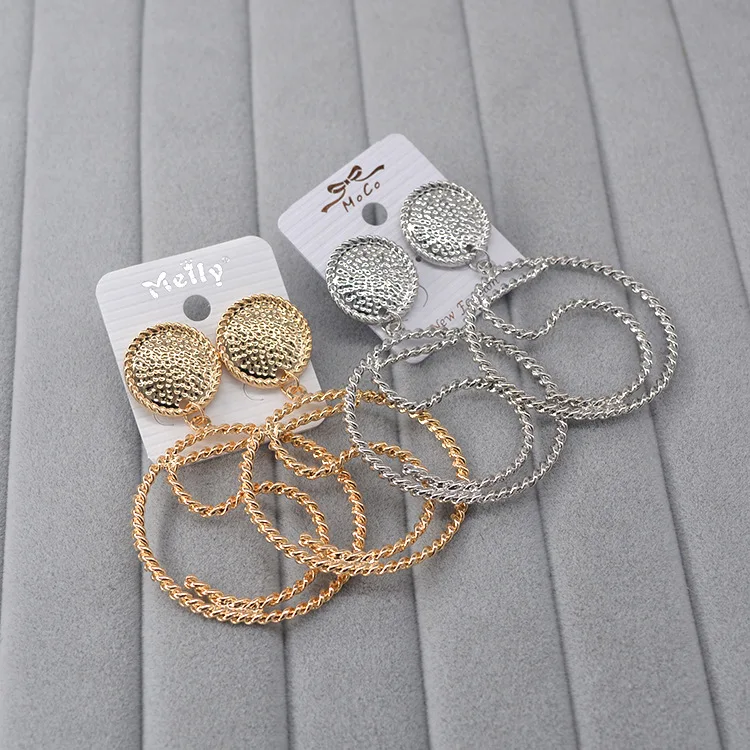 

Fashion jewelry encrusted charms bullhorn earrings for women