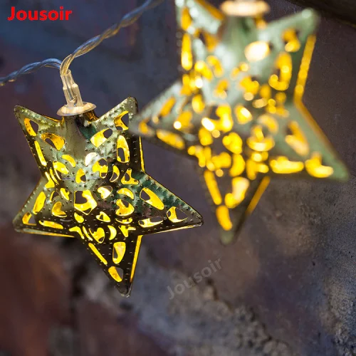 5pcs/lot Iron hollow star shape LED waterproof outdoor string lights for holiday christmas wedding bedroom Decoration CD15 T04 | Освещение