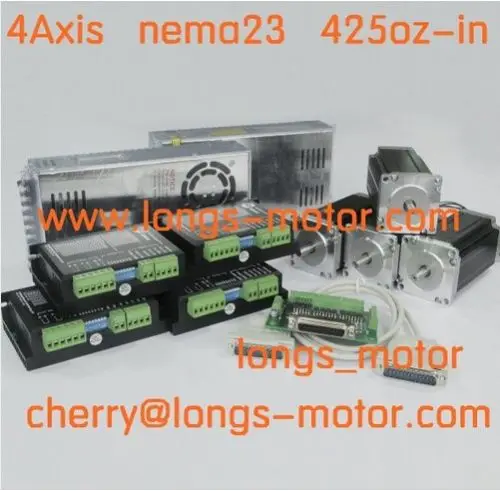 

4-осевой шаговый двигатель Nema23 425oz DUAL SAHFT 23HS9430B & Driver DM542A CNCr, новый длинный двигатель