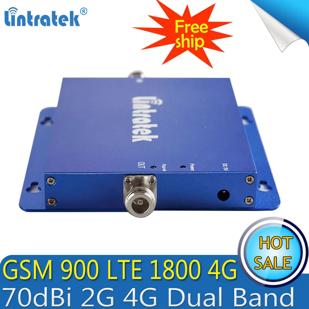 Lintratek 2G 1800 ретранслятор 4g GSM 900 LTE усилитель сигнала мобильного телефона 70дБ