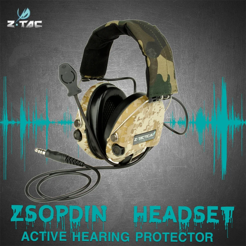 

Z-TAC Shooting Tactical Headphones Sordin Active Pickup Noise Canceling Airsoft Headset Tactical Headset For Walkie-Talkie Z111