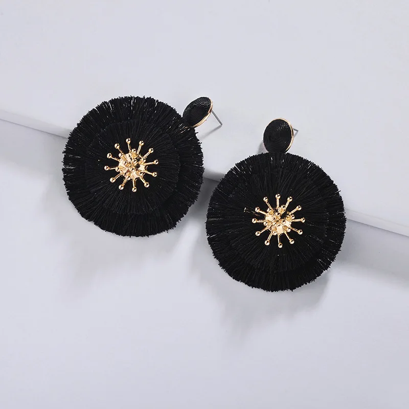 Женские многослойные серьги с бахромой HUIDANG эффектные в стиле