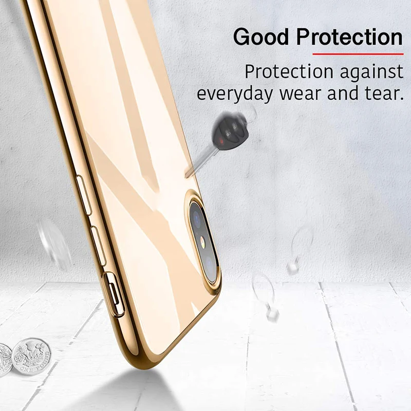Suntaiho for iPhone Case 7 Plating Edge Phone For 6s iphone XR Xs Max case Glass Back phone Cover 8 Plus |