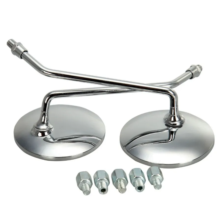 

FTMTACC 2X Universal Motorcycle Rear View Mirrors Chrome 8mm 10mm for Honda new