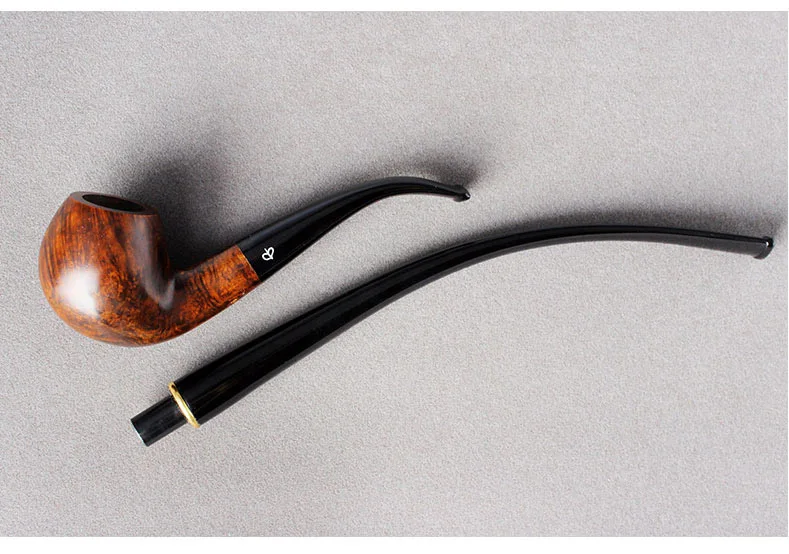 RU-NewBee Briar Wood tobacco smoking pipe with long stem mouthpiece+short mouthpiece 9 mm filter 10 cleaning Tools Tamper aa0038