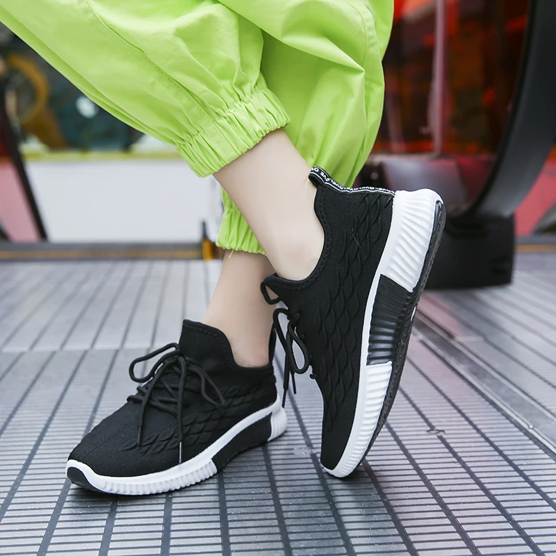 Women Sneakers Woven Mesh Breathable Student Lace-up Casual Shoes Comfortable sandalias mujer Ladies H30w | Обувь