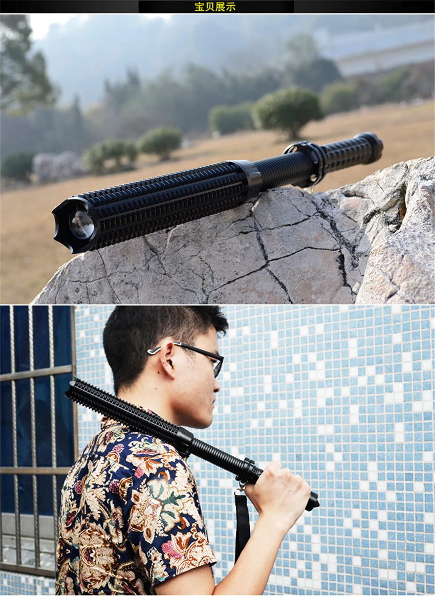 Палка для защиты фонарика Регулируемая 18650 Led Cree Q5 тактический Linternas самообороны безопасности телескопическая дубинка